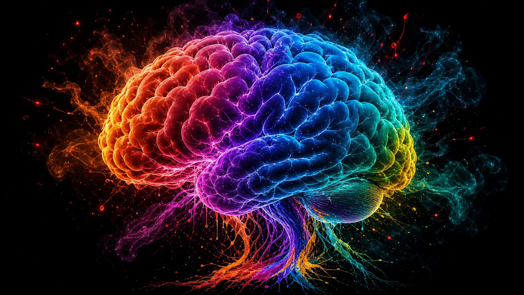Colorful high performance neuroscience brain artwork for BOZI Labs